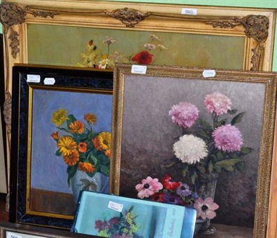 Lot 560 - Elizabeth Bridge (20th/21st century) Still life of summer flowers, signed, oil on board,...