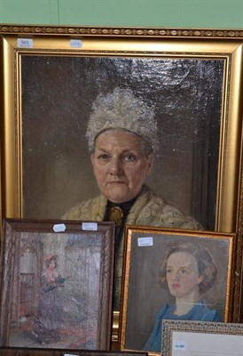 Lot 565 - Thomas Bond Walker (1861-1933) Portrait of an elderly lady, signed and dated 1916, oil on...