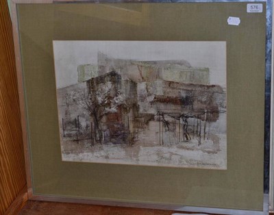 Lot 576 - Frederick Donald Blake (1908-1997) Hillside and Port Scene, together with a watercolour by Ray...