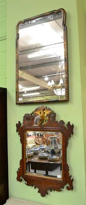 Lot 600 - A 19th century wall mirror and a Japanned mirror