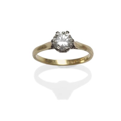 Lot 441 - An 18 Carat Gold Diamond Solitaire Ring, the round brilliant cut diamond in a white six claw...