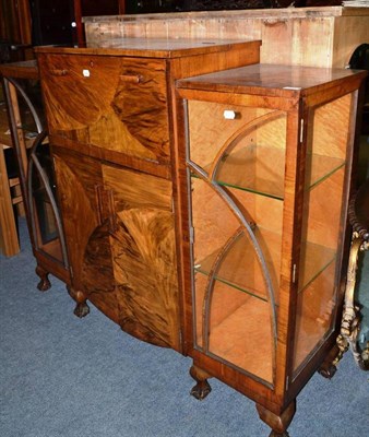 Lot 616 - Art Deco cocktail cabinet with glass shelves