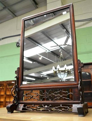 Lot 622 - Chinese hardwood table mirror