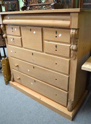 Lot 623 - Large stripped pine Scottish chest of drawers