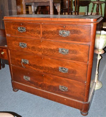 Lot 629 - A 19th century mahogany veneered chest of drawers