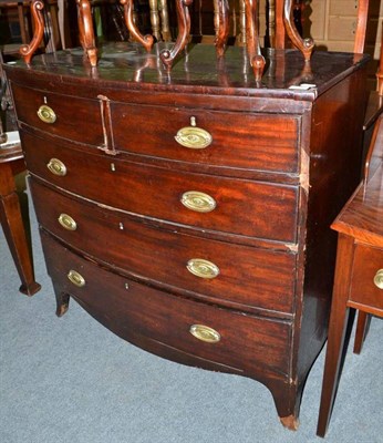 Lot 631 - A 19th century bow fronted mahogany chest of drawers