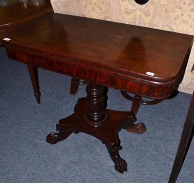 Lot 645 - A George IV fold-over mahogany card table