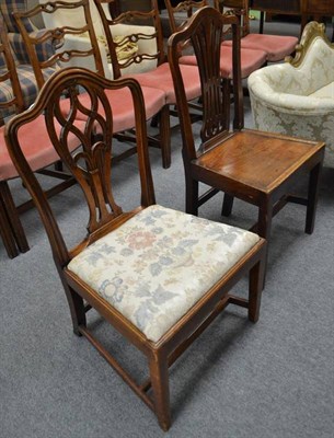 Lot 657 - Two dining chairs, one with a drop-in seat (2)