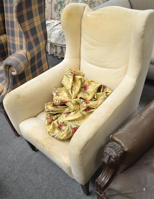 Lot 664 - A 19th century wing back chair (a.f.)