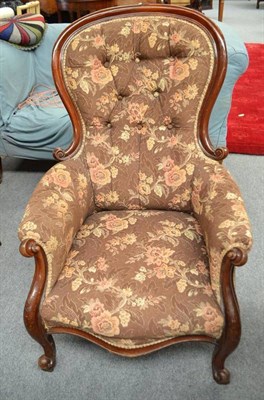 Lot 669 - Victorian mahogany nursing chair