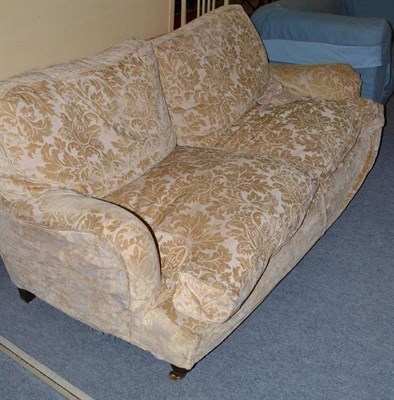 Lot 671 - Cream velvet devore upholstered two seater settee