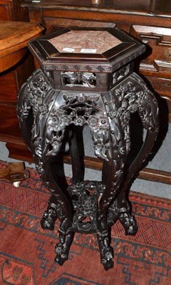 Lot 672 - Chinese hardwood stand (a.f.)