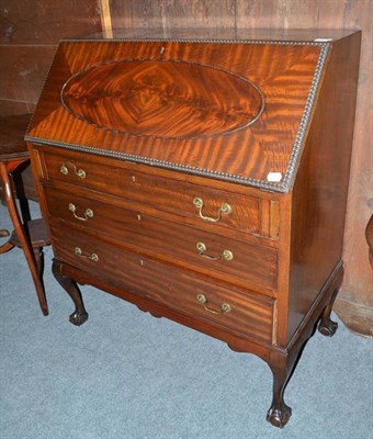 Lot 704 - Bureau with cabriole legs and claw feet