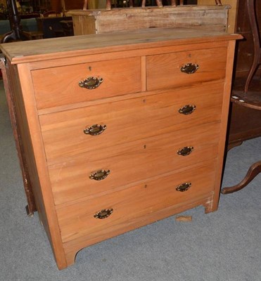 Lot 705 - An Edwardian satin birch four height chest of drawers on bracket feet