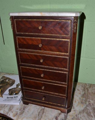 Lot 716 - Miniature mahogany chest with marble top