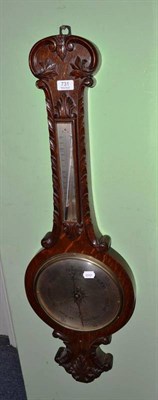 Lot 731 - An oak cased wheel barometer, J Long, London