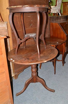 Lot 738 - Georgian oak pedestal circular table and two other occasional tables