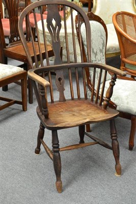 Lot 741 - A 19th century ash and elm Windsor armchair