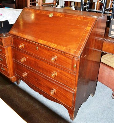 Lot 800 - A 19th century mahogany bureau