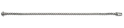 Lot 464 - A Platinum Diamond Line Bracelet, fifty-six round brilliant cut diamonds in rubbed over...