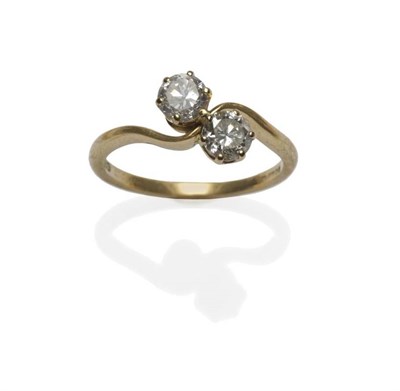 Lot 482 - An 18 Carat Gold Diamond Two Stone Ring, by Boodle and Dunthorne, the round brilliant cut...