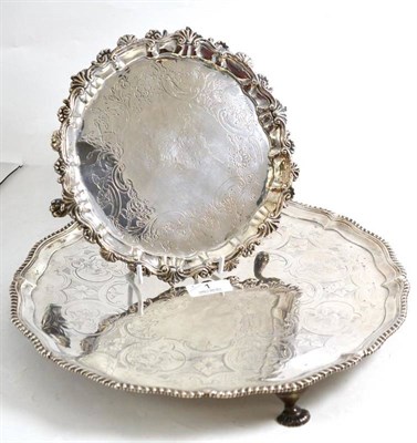 Lot 1 - A George III Irish silver salver, probably William Townsend, Dublin, circa 1770, and a George...