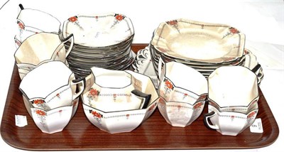 Lot 9 - Shelley Daisy pattern tea service with Queen Anne style shaped cups