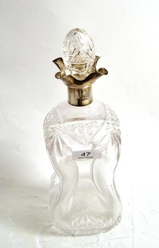 Lot 47 - A silver mounted decanter and stopper
