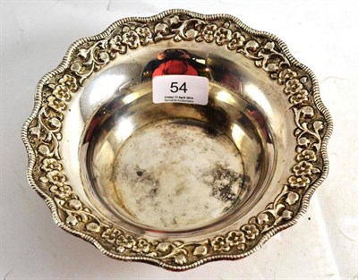 Lot 54 - A white metal dish stamped 'silver'