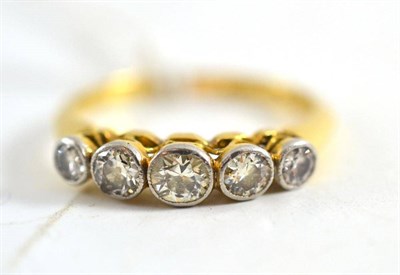 Lot 73 - A diamond five stone ring, estimated diamond weight 0.75 carat approximately