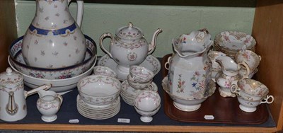 Lot 100 - Victorian part tea service, Limoges china tea service,  Limoges pottery jug, two 19th century bowls