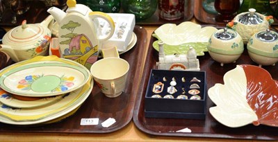 Lot 113 - Assorted circa 1930's ceramics including Clarice Cliff, Susie Cooper, Carltonware etc (two trays)