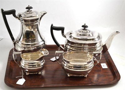 Lot 114 - A silver four piece tea set