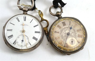 Lot 147 - Two silver cased pocket watches