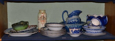 Lot 170 - Crown Devon vase, Japanese Imari charger, Maling dish and blue and white pottery