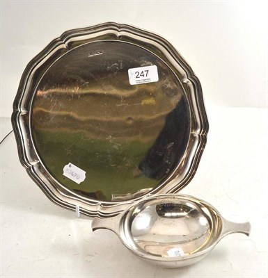 Lot 247 - A George V silver salver, Sheffield 1919 and a two handled silver quaich, Birmingham 1937 (2)