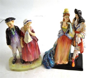 Lot 279 - Two Royal Doulton figures; HN2076 Promenade and HN2004 A Courting