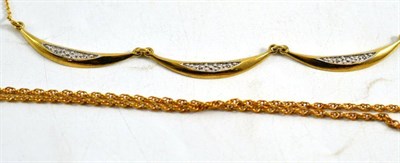 Lot 295 - A diamond necklace and an 18ct gold chain