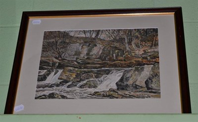 Lot 303 - George Graham RSW, RI, ROI (resigned), RBA (1881-1949), Wensleydale waterfall, signed, watercolour