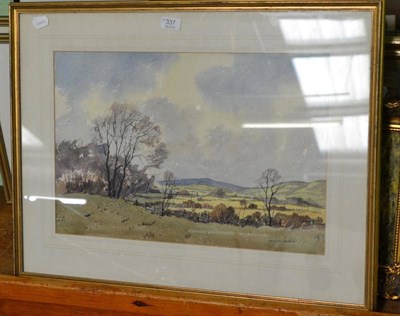 Lot 337 - Bernard Parker, Landscape, signed, watercolour, together with two oil on board landscapes by K....