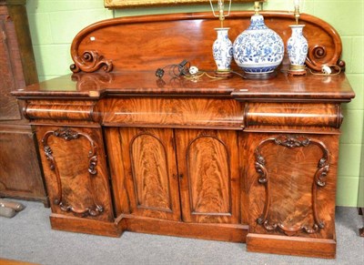 Lot 352 - Large Victorian mahogany break front sideboard