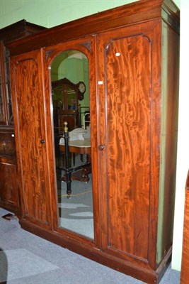 Lot 358 - Victorian mahogany triple wardrobe stamped Gillows of Lancaster