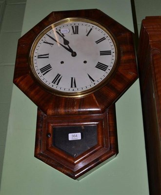 Lot 364 - Mahogany framed drop dial wall clock