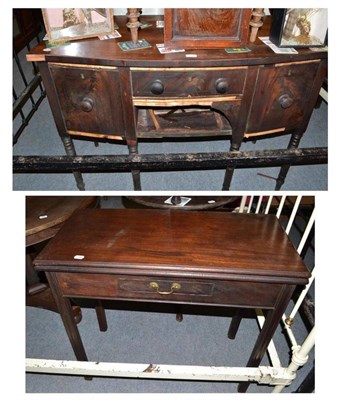 Lot 370 - 19th century mahogany sideboard (a.f.), mahogany commode lacking liner and a mahogany fold-over tea