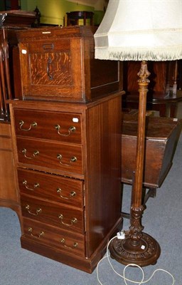 Lot 373 - An Arthur Foote Ltd oak table top filing tray, a reproduction mahogany five height filing...