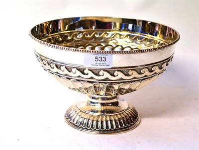 Lot 533 - An Elizabeth II Silver Pedestal Rose Bowl, Hamilton & Inches, Edinburgh 1989, semi-gadrooned,...