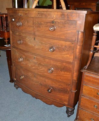 Lot 383 - A Victorian mahogany four height bow front chest of drawers