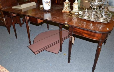 Lot 393 - 19th century mahogany D-end dining table with central section