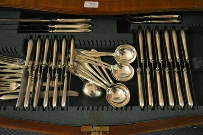 Lot 535 - A Canteen of Composite Sandringham Pattern Silver Flatware, mainly maker's mark EV, Sheffield...