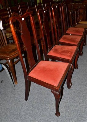 Lot 407 - A pair of Regency bergère seated chairs and four Queen Anne style dining chairs